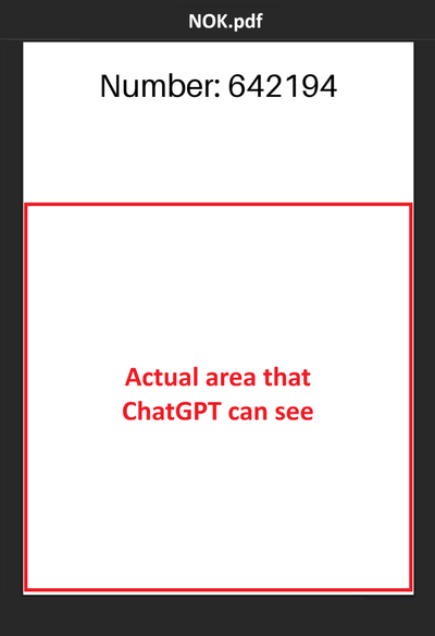 ChatGPT can only read the bottom part of the page.